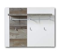 Stella Trading, GO Porte-Manteau Large Blanc Effet Driftwood Contemporain avec Crochets muraux pour Vestes et Sacs, 90 x 70 x 29 cm (Largeur x Hauteur x Profondeur)