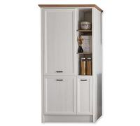 Stella Trading Jasmin Armoire encastrée Moderne pour réfrigérateur en pin Clair, Aspect chêne Artisan - Armoire Haute spacieuse avec Beaucoup d'espace de Rangement - 104 x 216,5 x 61 cm (L/H/P)