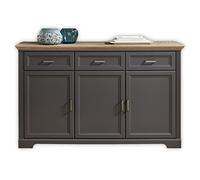Stella Trading Jasmin Buffet en chêne Artisan Graphite avec tiroirs et Beaucoup d'espace de Rangement Style Maison de Campagne 166 x 102 x 48 cm