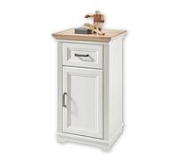 Stella Trading JASMIN Commode de salle de bains avec tiroir en pin clair, aspect chêne d'Artisan - armoire style campagnard avec beaucoup d'espace de rangement - 48 x 85 x 43 cm (l/h/p)