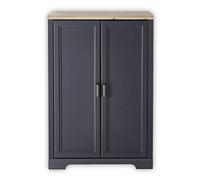 Stella Trading Jasmin Graphite, Aspect chêne Artisan-Armoire de Bureau avec Deux Grandes Portes-Style Maison de Campagne-Kit Complet, Bois d'ingénierie, Aktenschrank 1