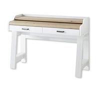 Stella Trading Jasmin secrétaire en pin Clair Aspect chêne Artisan tiroirs et Plateau de Table Extensible - Meuble de Bureau de Style Maison de Campagne Complet, Bois d'ingénierie, Sekretär