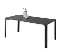 Stella Trading Lenni Table Moderne avec Plateau en céramique et Structure en métal pour Votre Salon et Salle à Manger Noir, Esstisch