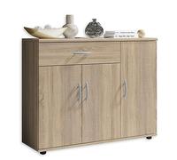 Stella Trading Lilly Commode en Aspect chêne Sonoma - Buffet Moderne avec Beaucoup d'espace de Rangement pour Votre Salon - 90 x 70 x 30 cm (L/H/P)