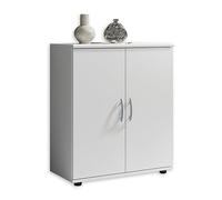 Stella Trading LILLY Commode en blanc - Commode moderne avec beaucoup d'espace de rangement pour votre salon, salle à manger et couloir - 60 x 70 x 30 cm (L/H/P)