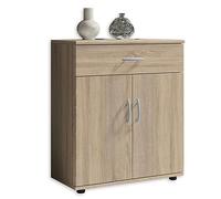 Stella Trading Lilly en chêne Sonoma - Commode Moderne avec tiroir et Beaucoup d'espace de Rangement pour Le Salon, la Salle à Manger et Le Couloir, Bois d'ingénierie, 60 x 70 x 30 cm