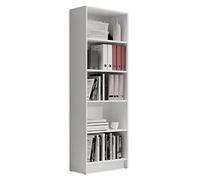 Stella Trading LILLY Etagère blanche - Bibliothèque moderne avec 5 compartiments ouverts - Etagère de bureau polyvalente avec beaucoup d'espace de rangement - 60 x 172 x 28 cm (L/H/P)