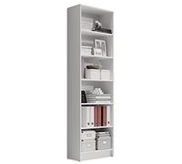 Stella Trading LILLY Etagère blanche - Bibliothèque moderne avec 6 compartiments ouverts - Etagère de bureau polyvalente avec beaucoup d'espace de rangement - 60 x 202 x 28 cm (L/H/P)