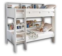 Stella Trading Lit Superposé Compact pour Enfant, avec Échelle et 2 Surfaces de Couchage de 90 x 200 cm, Blanc, Dimensions (l x H x P) 129 x 189 x 210 cm