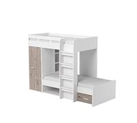 Stella Trading Maxi lit en Bois Blanc/Sable 90 x 200 cm