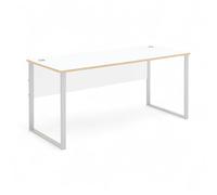Stella Trading Memphis Bureau Blanc, Aspect chêne Artistique, Moderne, avec Structure en métal et Passe-câbles, 170 x 77 x 73 cm (l x H x P)