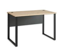 Stella Trading Memphis Bureau d'ordinateur Moderne Aspect chêne Artisan Graphite avec Structure en métal et Passe-câbles, Bois, 120 x 77 x 73 cm