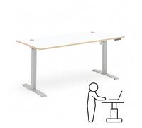 Stella Trading Memphis Bureau électrique réglable en Hauteur Aspect chêne Artisan Blanc Table de Bureau réglable, avec Fonction mémoire et Structure en métal, 160 x 72-120 x 77 cm (l x H x P)