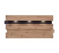 Stella Trading Memphis Étagère Murale Multi-usages avec éclairage LED Chêne Artisan Graphite 202 x 93 x 26 cm