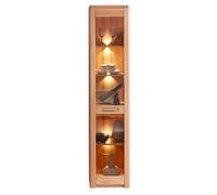 Stella Trading Nature One Vitrine en cœur de hêtre partiellement Massif certifié FSC - Armoire Moderne avec éclairage LED et Beaucoup d'espace de Rangement, Bois d'ingénierie, 43 x 203 x 40 cm