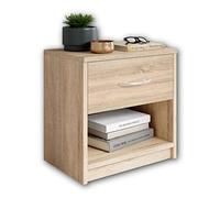 Stella Trading PEPE Table De Chevet, Aspect Chêne Sonoma, Table De Nuit Sobre Avec 1 Tiroir, Convient Pour Tout Lit Et Toute Chambre, 39 x 41 x 28 cm (L/H/P)