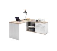 Stella Trading ROMANCE Bureau d'angle en aspect mélèze de Sibiu, San Remo - Table d'ordinateur moderne avec grande surface de travail et espace de rangement - 177 x 76 x 130 cm ( L/H/P )