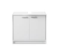 Stella Trading SMASH Armoire de salle de bains sous lavabo en blanc mat - armoire basse de salle de bains sobre avec beaucoup d'espace de rangement - 63 x 55 x 29 cm (L/H/P)