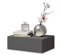 Stella Trading Tajo Tayo Suspendue en Graphite - Table de Chevet Flottante avec tiroir et Beaucoup d'espace de Rangement, Bois d'ingénierie, 42 x 14 x 30 cm