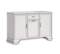 Stella Trading Venedig Commode élégante pour Chambre à Coucher Style Maison de Campagne - Buffet élégant et expressif en Aspect Blanc usé patiné - 139 x 90 x 37 cm (l x H x P)