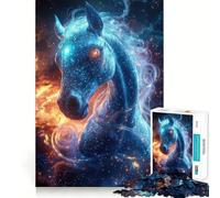 Stellar Phantom︰ Le Puzzle du Cheval Cosmique 1000 pièces pour Adolescents Jeu de logique Clair Loisirs faciles Découpe Parfaite Cadeau d'anniversaire 38x26cm
