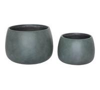 STELLI - Lot de 2 cache-pots en fibre d'argile coloris vert de gris foncé - HOUSE_NORDIC Vert G
