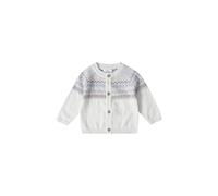 Stellou & friends Cardigan bébé en coton avec boutons effet bois et manches raglan obliques, Blanc/violet., 86/92 cm