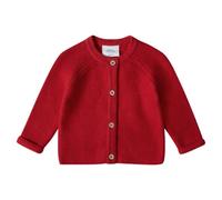 Stellou & friends Cardigan cardigan pour fille et garçon avec boutons aspect bois | Vêtements bébé de qualité supérieure en 100 % coton - IV V, rouge, 50/56 cm