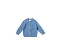 Stellou & friends Cardigan en tricot pour fille et garçon avec boutons aspect bois | Vêtements pour bébé de qualité supérieure en 100 % coton - IV V, Bleu céruléen, 50/56 cm