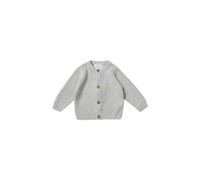 Stellou & friends Cardigan en tricot pour fille et garçon avec boutons aspect bois | Vêtements pour bébé de qualité supérieure en 100 % coton - IV V, Gris clair chiné, 50/56 cm