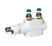 Stelrad Kit de raccordement droit avec vanne gauche ou droite 2x3/4-1/2 reduction 2x adaptateur conique Kv-vanne de réglage blanc T2121