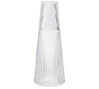 Stelton Carafe Pilastro avec Verre/Couvercle, 1L, Design Francis Cayouette, Verre Soufflé Bouche, Idéal Bureau/Chevet, Liquides Chauds/Froids