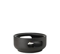 Stelton Chauffe-théière en grès scandinave classique, finition fonte, chauffe-théière et sauce avec bougie chauffe-plat, noir-marron