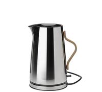Stelton Emma Bouilloire électrique - Cafetière et théière scandinave - Filtre - Interrupteur de sécurité de cuisson à sec avec arrêt - Poignée en bois de hêtre - 1,2 l - Acier - Prise européenne