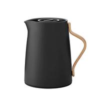 Stelton Emma Théière Isotherme en Plastique avec Couvercle et Insert Thermique en Acier Inoxydable Design Moderne Filtre à Infusion Intelligent et poignée en Bois de hêtre 1 l Noir Mat