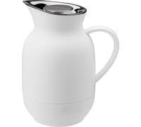 Stelton Isolierkanne Amphora für Kaffee, Kaffeekanne mit Glaseinsatz, Thermokanne, Kunststoff, Soft White, 1 Liter, 221