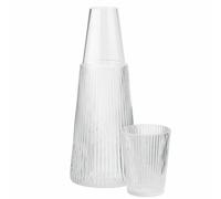 Stelton Karaffe Pilastro mit Glas, Wasserkaraffe, Glas, Transparent, 1 L, X-507