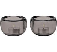 stelton ORA Porte-bougie à chauffe-plat smoke 2 pièces