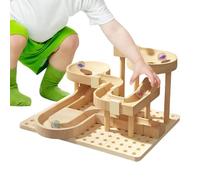 STEM Circuit à billes - Labyrinthe de piste en hêtre, jeu éducatif 0,66 kg, pour construire une piste de course, puzzle pour développer les compétences | Aventure de labyrinthe interactif