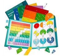 STEM Magnetic Math Master Set - 102 PCS,Puzzle Éducatif De Fraction Magnétique,Jouet Mathématiques Montessori,Tuiles de Fraction MagnéTique,Apprendre Les Fractions avec Magnet,Jeux Mathématiques