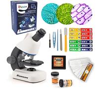 STEM Microscope pour Enfants débutants Sciences l'éducation 40X- 1200X Monoculaire avec Lumière LED Filtres colorés Tranches Lab Campus Education(Blanc)