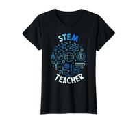 Stem Teacher - Science, Tech, Ingénierie et Éducation des mathématiques T-Shirt Graphique avec Valeur, Femme, Noir, L