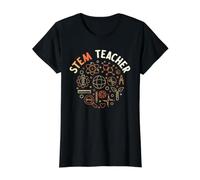 Stem Teacher - Science, Tech, Ingénierie et Éducation des mathématiques T-Shirt Graphique avec Valeur, Femme, Noir, XS