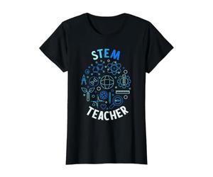 Stem Teacher - Science, Tech, Ingénierie et Éducation des mathématiques T-Shirt Graphique avec Valeur, Femme, Noir, XS
