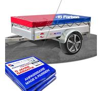 Stema Bâche de remorque de haute qualité 216 x 134 x 6 cm - Bâche sur mesure - Anthracite brillant - Bâche plate pour remorque de voiture - Bâche imperméable en PVC avec accessoires de remorque