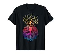 SteMi T-Shirt Yoga Graphique Zen Méditation Cadeau Zen Yoga T-Shirt Noir Femme Unisex-Adultes Small EU S Manche Courte Col V Graphique Imported Coupe Classique Coton Automne Hiver