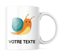 stempel-fabrik - Tasse personnalisée 330 ml avec nom - Tasse à café avec le texte de votre choix - Idée cadeau pour les enfants & amis - Mug céramique imprimé deux côtés | Escargot