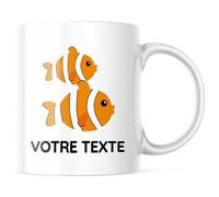 stempel-fabrik - Tasse personnalisée 330 ml avec nom - Tasse à café avec le texte de votre choix - Idée cadeau pour les enfants & amis - Mug céramique imprimé deux côtés | Poissons