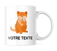 stempel-fabrik - Tasse personnalisée 330 ml avec nom - Tasse à café avec le texte de votre choix - Idée cadeau pour les enfants & amis - Mug céramique imprimé deux côtés | Chat