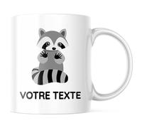 stempel-fabrik - Tasse personnalisée 330 ml avec nom - Tasse à café avec le texte de votre choix - Idée cadeau pour les enfants & amis - Mug céramique imprimé deux côtés | Raton laveur